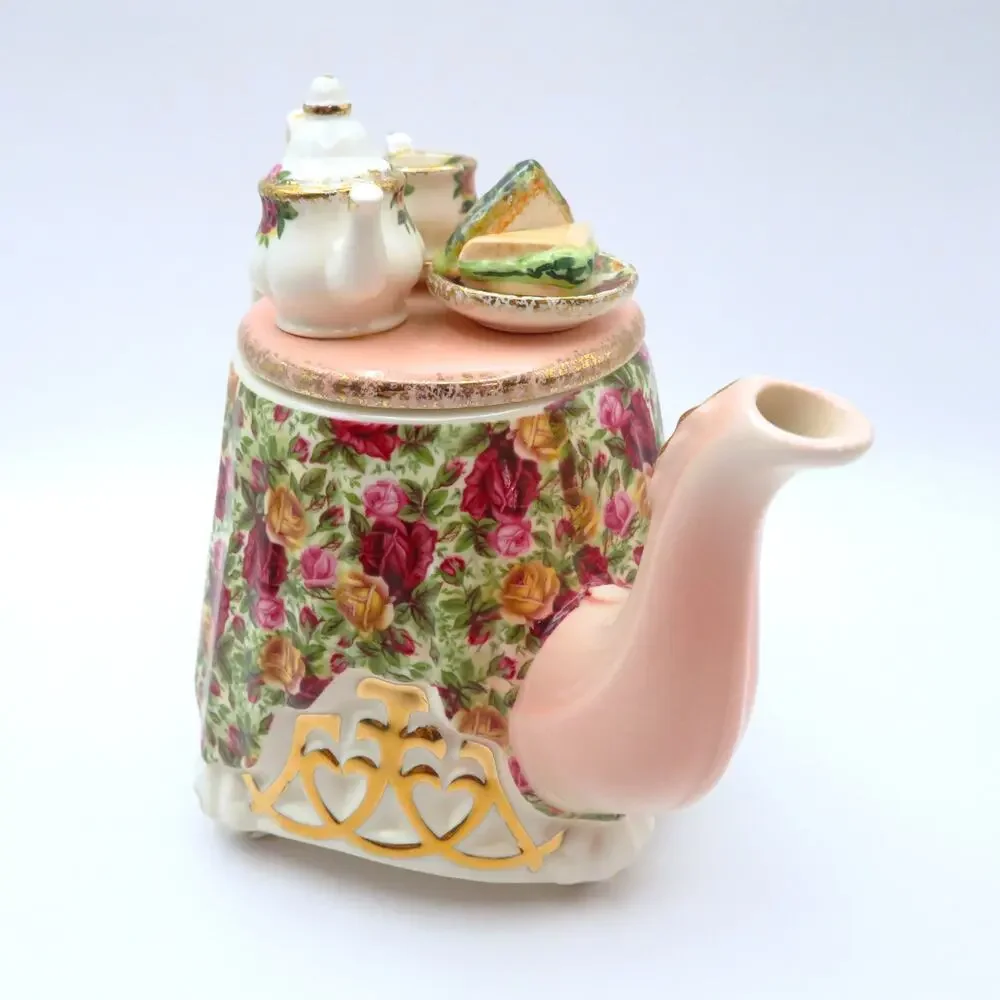 Royal Albert Old Country Roses Chintz Collection Mini Tea Table Teapot 1996
